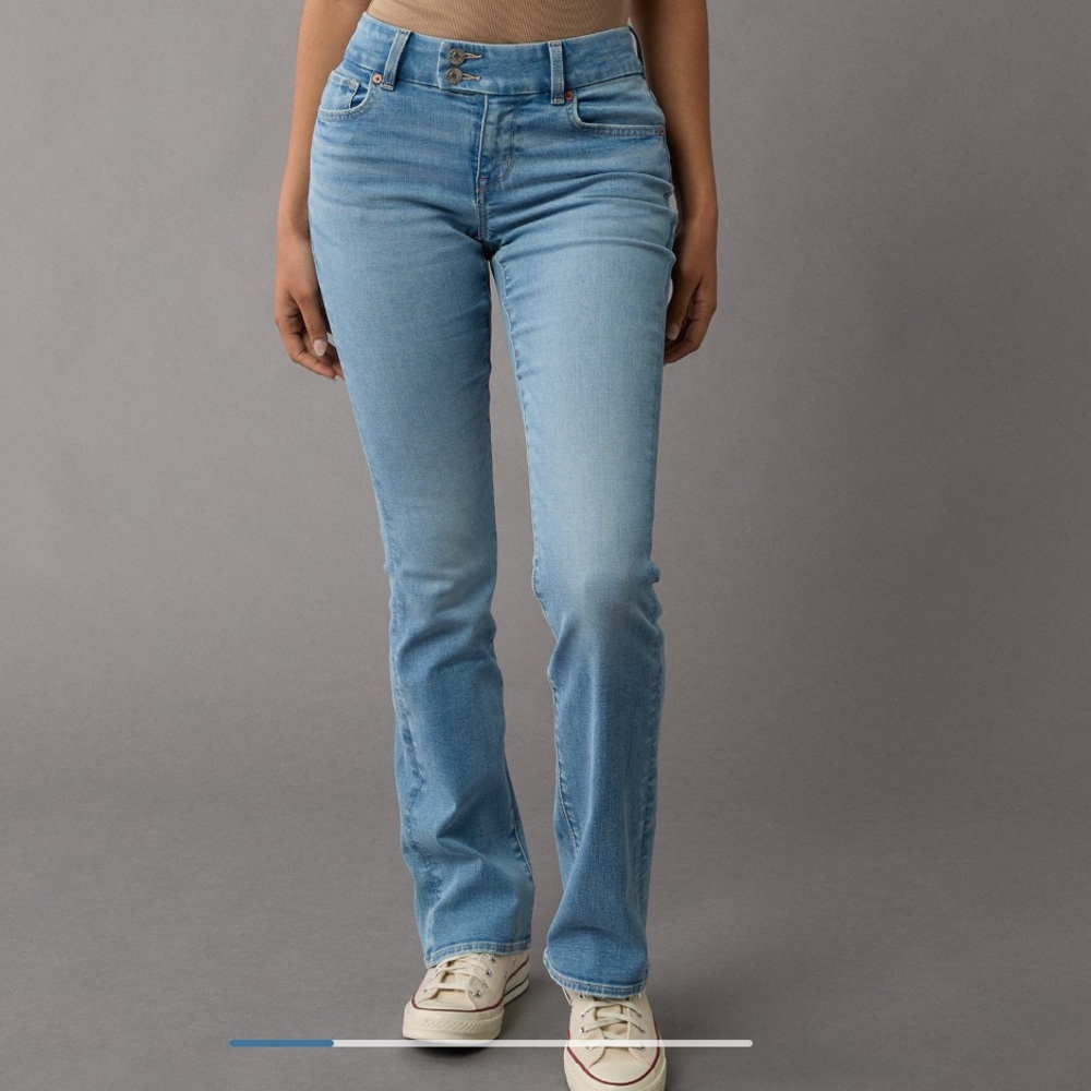 AE curvy high waisted skinny kick bootcut jeans x-short